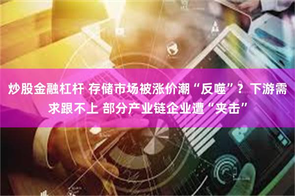 炒股金融杠杆 存储市场被涨价潮“反噬”？下游需求跟不上 部分产业链企业遭“夹击”