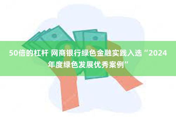 50倍的杠杆 网商银行绿色金融实践入选“2024年度绿色发展优秀案例”
