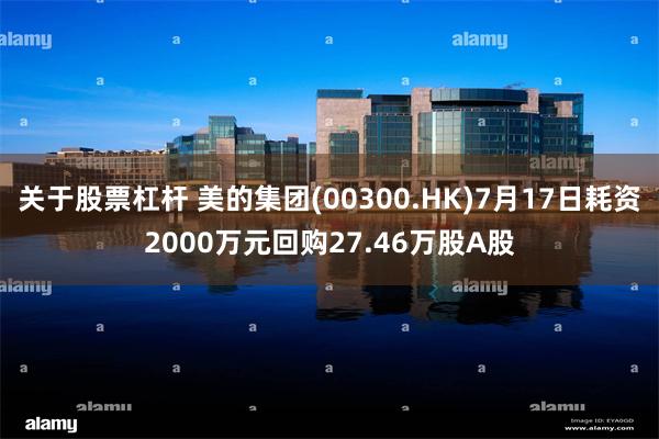 关于股票杠杆 美的集团(00300.HK)7月17日耗资2000万元回购27.46万股A股