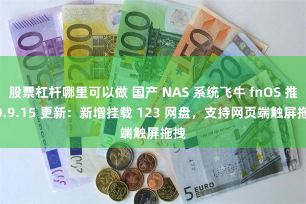 股票杠杆哪里可以做 国产 NAS 系统飞牛 fnOS 推 v0.9.15 更新：新增挂载 123 网盘，支持网页端触屏拖拽
