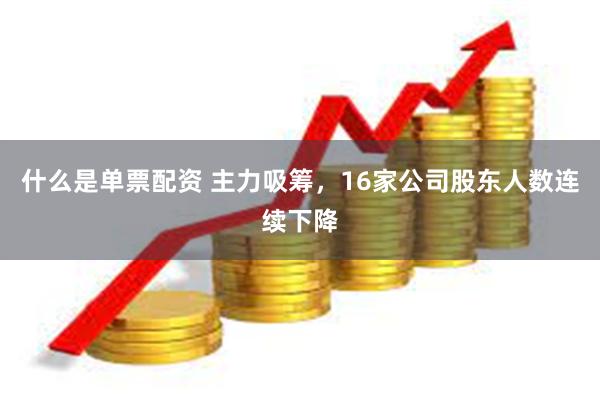 什么是单票配资 主力吸筹，16家公司股东人数连续下降